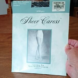 Worthington Sheer Caress Pantyhose in Navy NIP Size Queen 4x